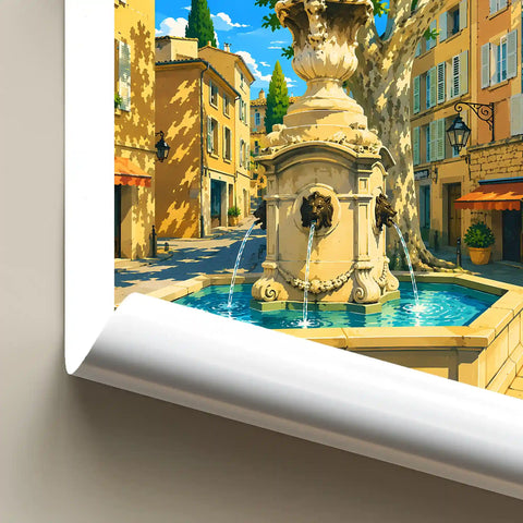 Affiche - Aix-en-Provence - Fontaine des Tanneurs