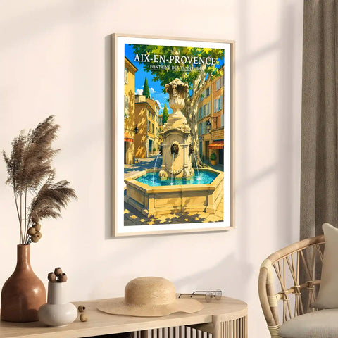 Affiche - Aix-en-Provence - Fontaine des Tanneurs