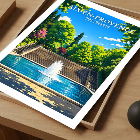 Affiche - Aix-en-Provence - Parc Jourdan