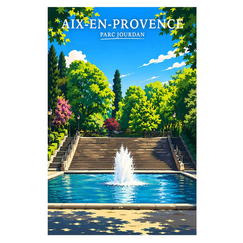 Affiche - Aix-en-Provence - Parc Jourdan