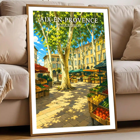 Affiche - Aix-en-Provence - Place Richelme