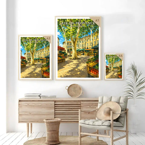 Affiche - Aix-en-Provence - Place Richelme