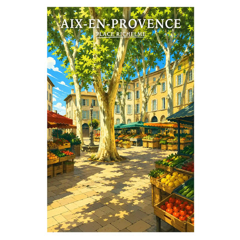 Affiche - Aix-en-Provence - Place Richelme
