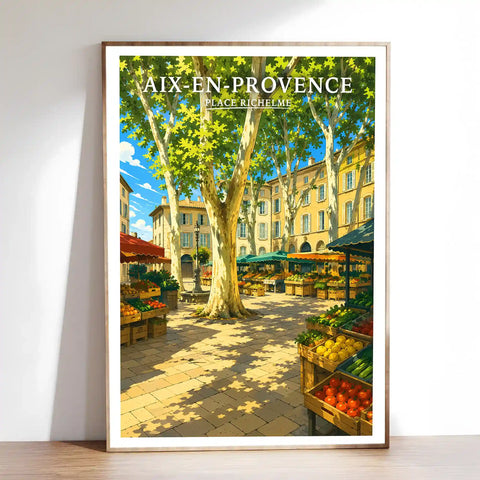 Affiche - Aix-en-Provence - Place Richelme