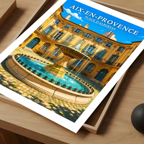 Affiche Aix-en-Provence Place d'Albertas
