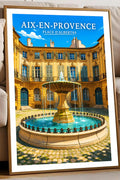 Affiche Aix-en-Provence Place d'Albertas