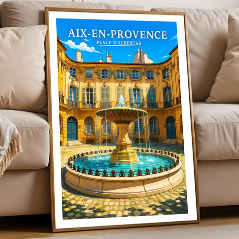 Affiche Aix-en-Provence Place d'Albertas