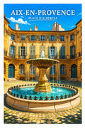 Affiche Aix-en-Provence Place d'Albertas