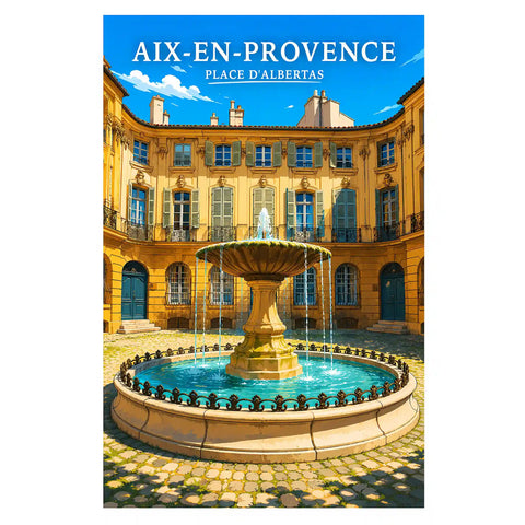 Affiche Aix-en-Provence Place d'Albertas