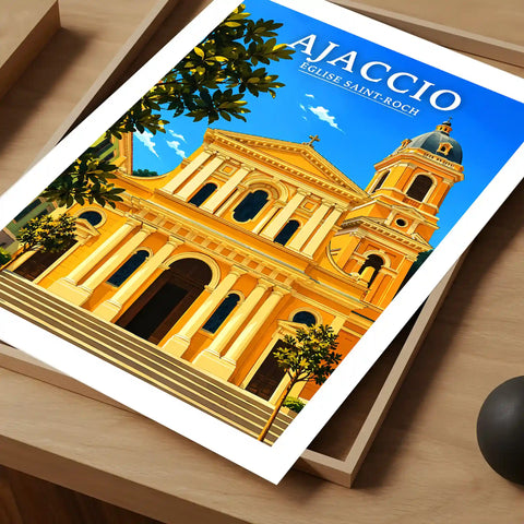 Affiche - Ajaccio - Église Saint-Roch