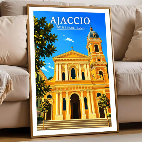 Affiche - Ajaccio - Église Saint-Roch