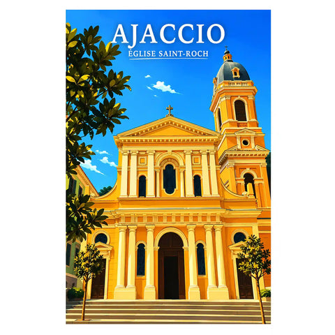 Affiche - Ajaccio - Église Saint-Roch