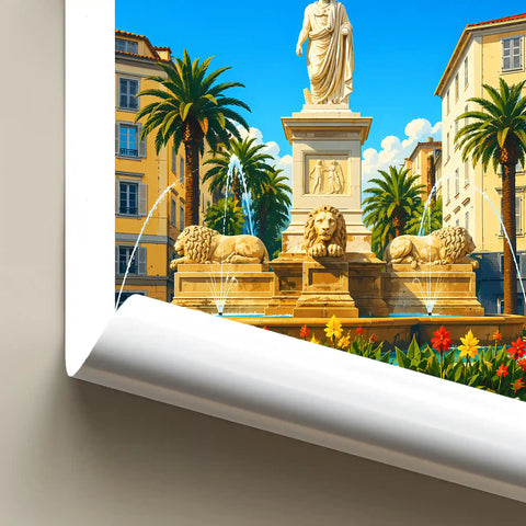 Affiche - Ajaccio - Fontaine des Quatre Lions