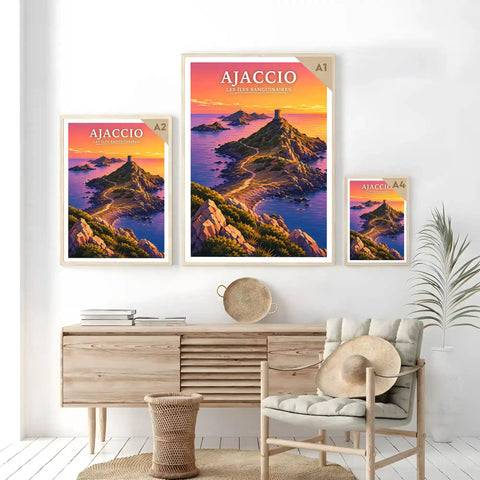 Affiche - Ajaccio - Les Îles Sanguinaires
