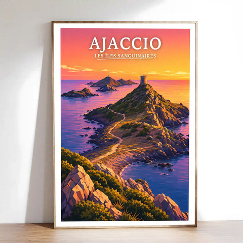 Affiche - Ajaccio - Les Îles Sanguinaires