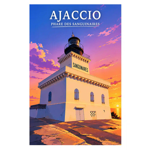 Affiche - Ajaccio - Phare des Sanguinaires