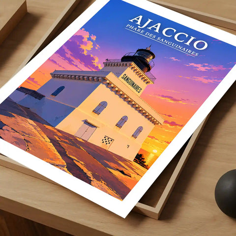 Affiche - Ajaccio - Phare des Sanguinaires