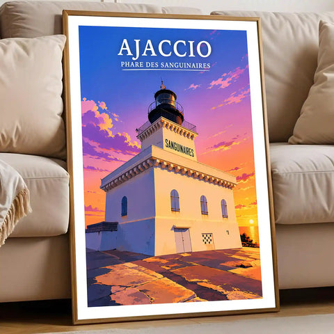 Affiche - Ajaccio - Phare des Sanguinaires