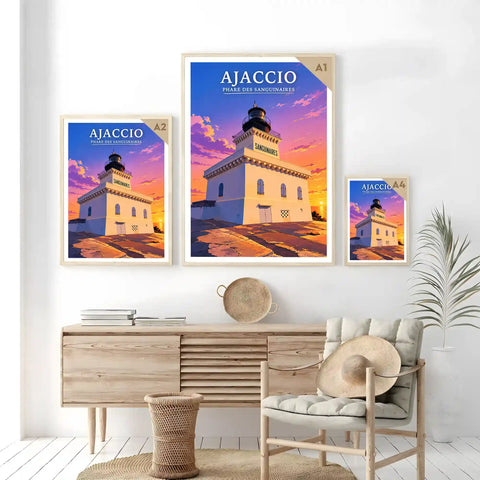 Affiche - Ajaccio - Phare des Sanguinaires