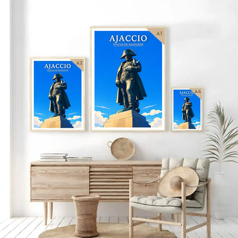 Affiche - Ajaccio - Statue de Napoléon