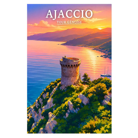 Affiche - Ajaccio - Tour Génoise