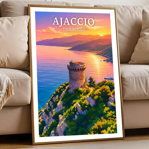 Affiche - Ajaccio - Tour Génoise