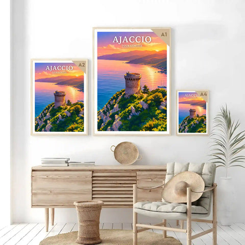Affiche - Ajaccio - Tour Génoise