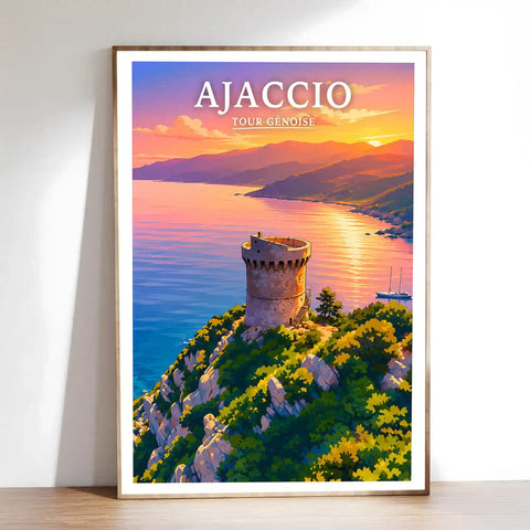 Affiche - Ajaccio - Tour Génoise