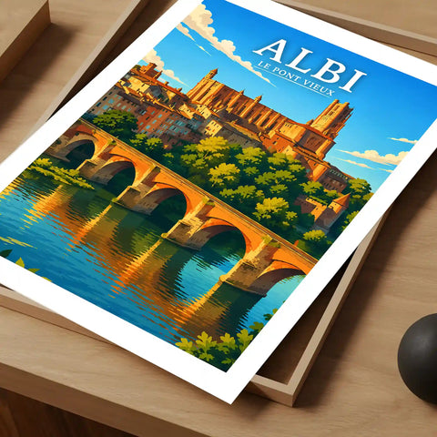 Affiche Albi Le Pont Vieux