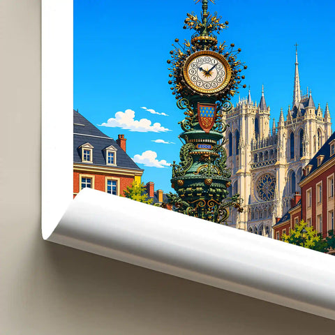 Affiche - Amiens - Horloge Dewailly