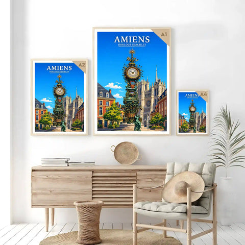 Affiche - Amiens - Horloge Dewailly
