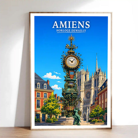Affiche - Amiens - Horloge Dewailly
