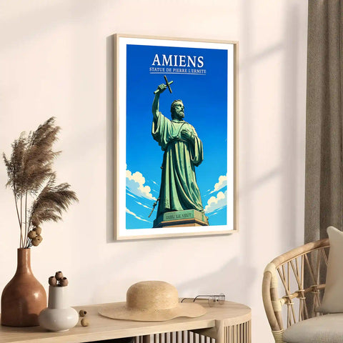 Affiche - Amiens - Statue de Pierre l'Hermite