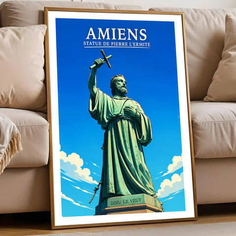 Affiche - Amiens - Statue de Pierre l'Hermite