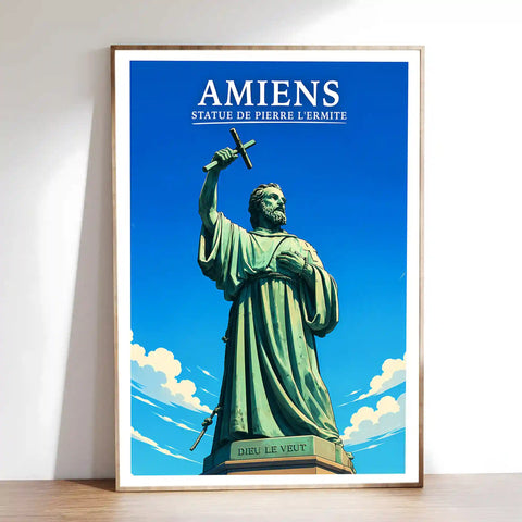 Affiche - Amiens - Statue de Pierre l'Hermite