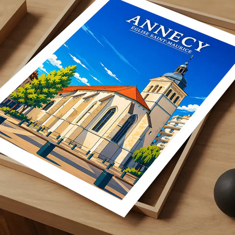 Affiche - Annecy - Église Saint-Maurice