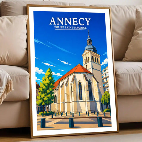 Affiche - Annecy - Église Saint-Maurice