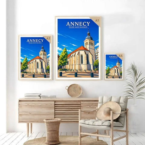 Affiche - Annecy - Église Saint-Maurice