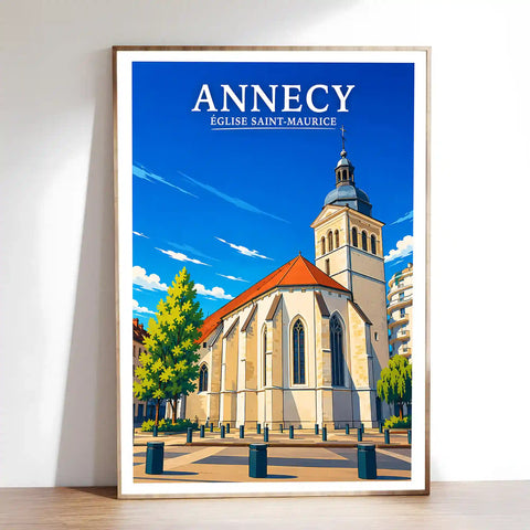Affiche - Annecy - Église Saint-Maurice