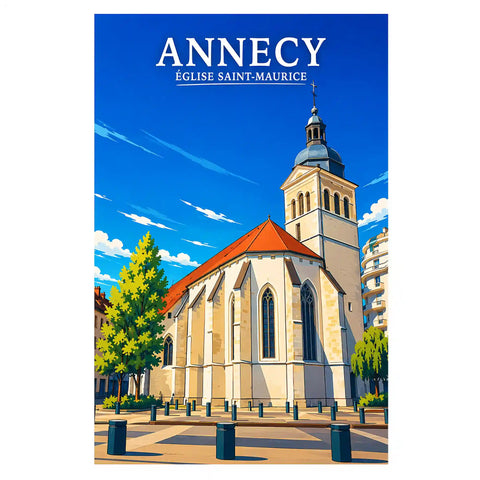 Affiche - Annecy - Église Saint-Maurice