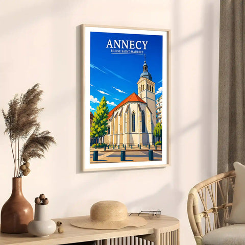 Affiche - Annecy - Église Saint-Maurice