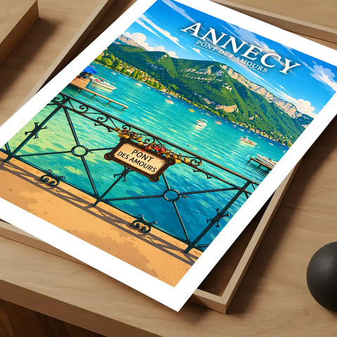 Affiche - Annecy - Pont des Amours