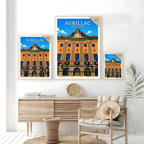 Affiche - Aurillac - Hôtel de Ville