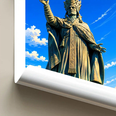 Affiche - Aurillac - Statue du Pape Gerbert