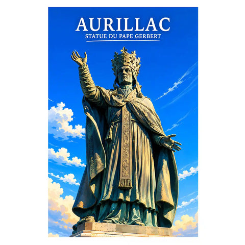 Affiche - Aurillac - Statue du Pape Gerbert