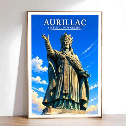 Affiche - Aurillac - Statue du Pape Gerbert