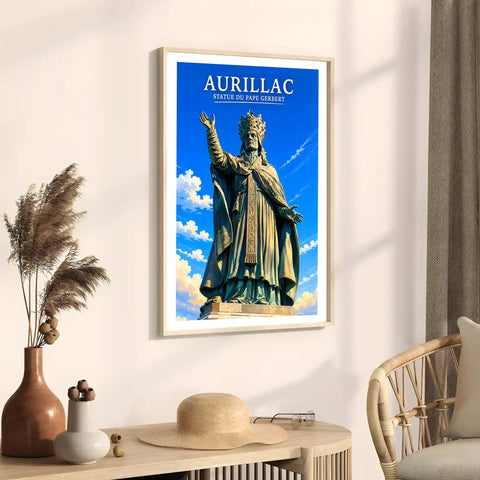 Affiche - Aurillac - Statue du Pape Gerbert