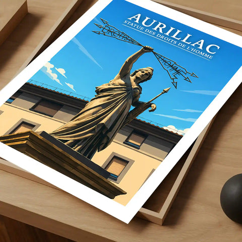 Affiche - Aurillac - Statue des Droits de l'Homme
