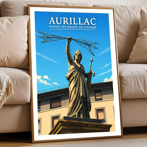 Affiche - Aurillac - Statue des Droits de l'Homme