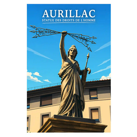 Affiche - Aurillac - Statue des Droits de l'Homme